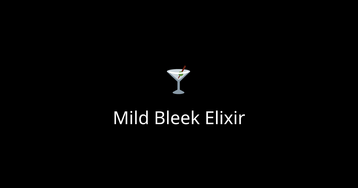How to make a Mild Bleek Elixir cocktail. Mild Bleek Elixir cocktail ...