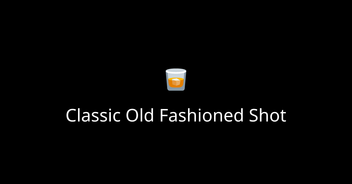 How to make a Classic Old Fashioned Shot cocktail. Classic Old ...
